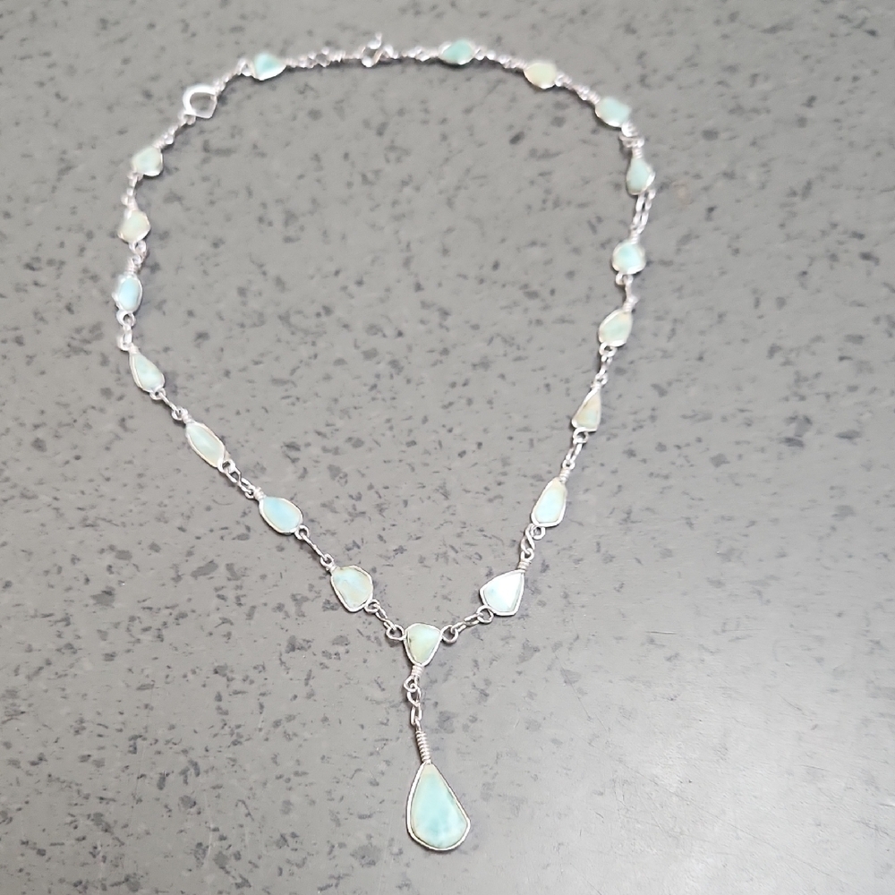 Elegant Silver and Blue Necklace